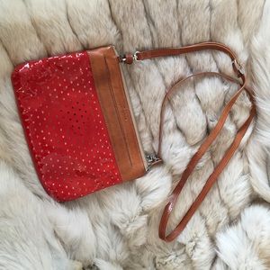 Brighton cross body red leather with ❤️ detail